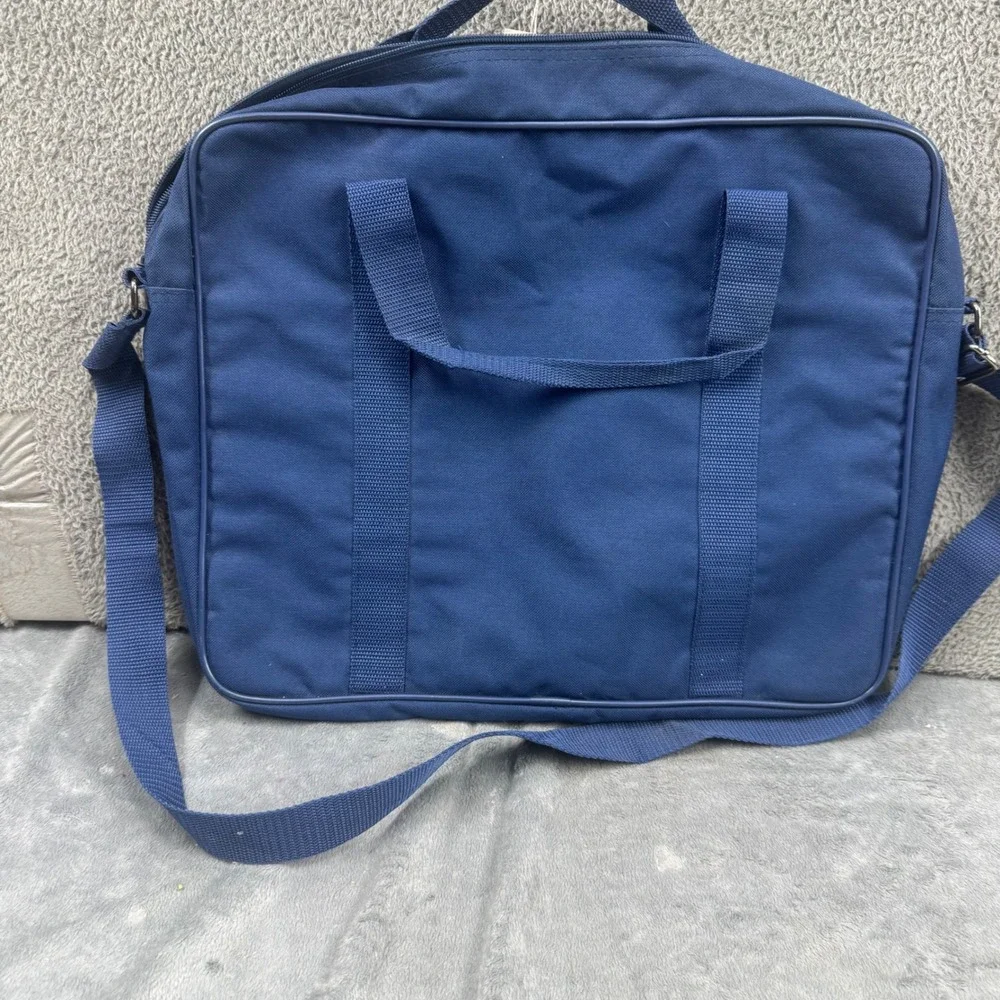 Scholastic NYT Upfront Messenger Bag Unisex OS Navy Blue Excellent Canvas Laptop